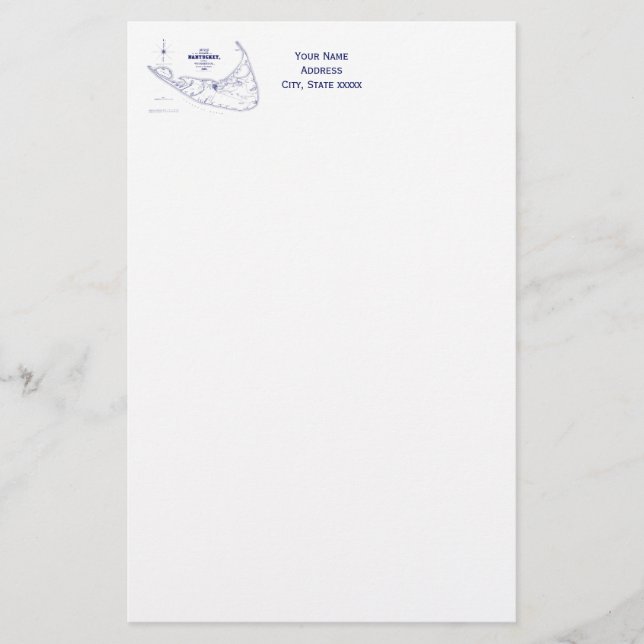 Papelería Nantucket Island MAMÁES Vintage Map Navy Blue (Anverso)