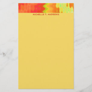 Papelería naranja amarillo groovic