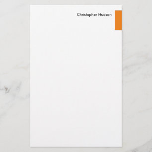 Papelería Naranja Blanco Simple Plano Creativo Profesional