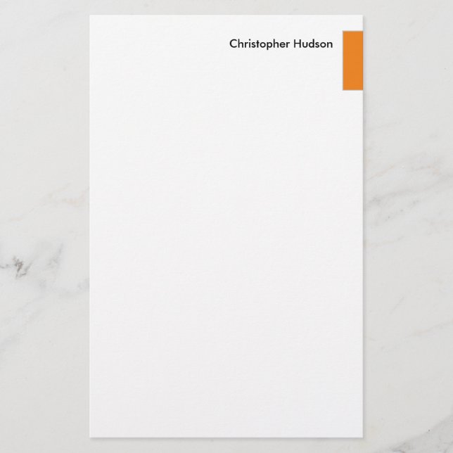 Papelería Naranja Blanco Simple Plano Creativo Profesional (Anverso)