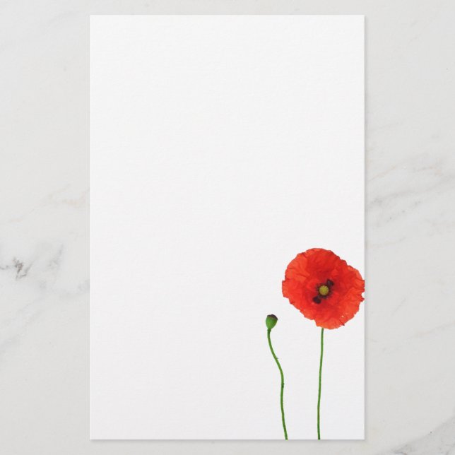 Papelería Naranja de California Red Poppy Simple Beauty (Anverso)