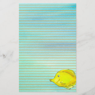 Papelería Naranja de peces tropicales amarillo Llenado