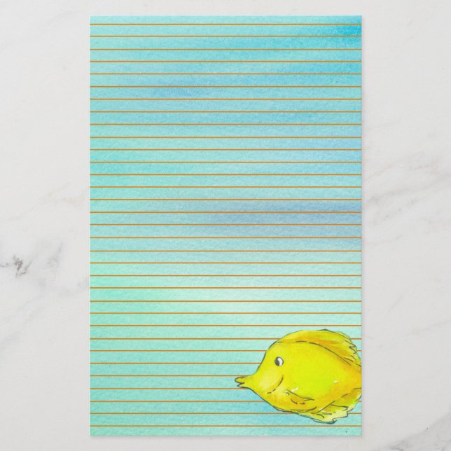 Papelería Naranja de peces tropicales amarillo Llenado (Anverso)