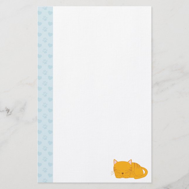 Papelería Naranja durmiente Tabby Cat (Anverso)