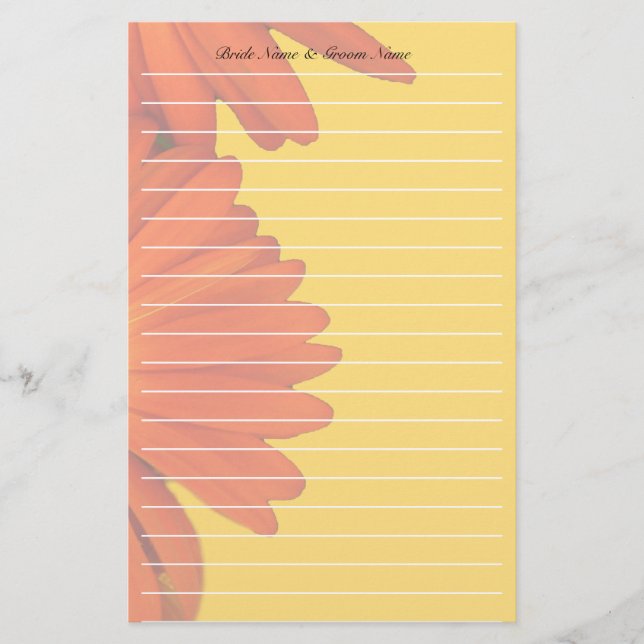 Papelería naranja gerbera daisy (Anverso)