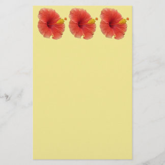 Papelería Naranja Hibiscus Flower Tropical Floral