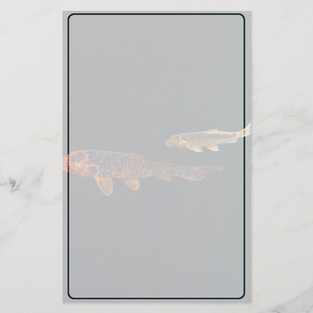 Papelería Naranja Koi y Gold Koi (Anverso)