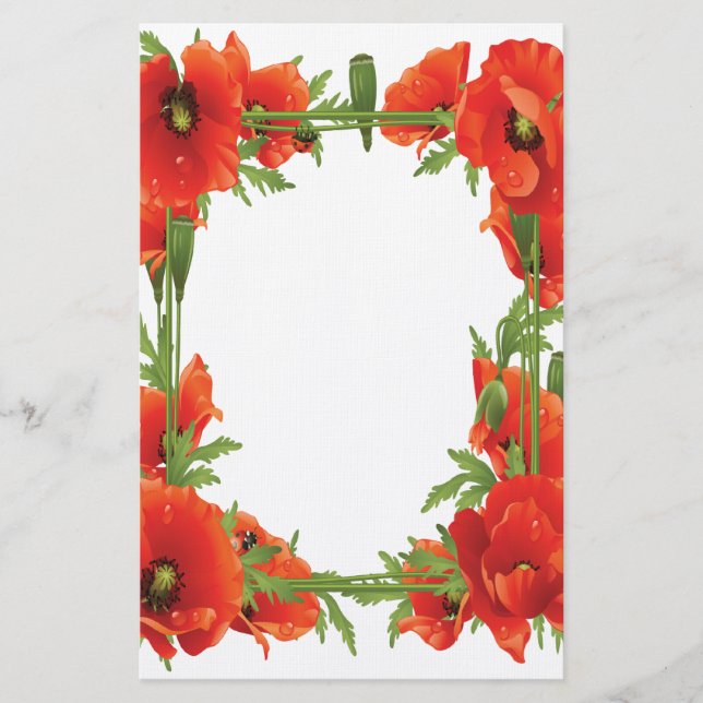 Papelería Naranja Poppies Stacionary (Anverso)