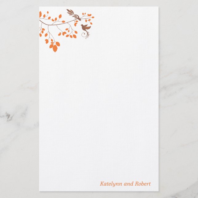 Papelería Naranja Romance Boda Stationery (Anverso)