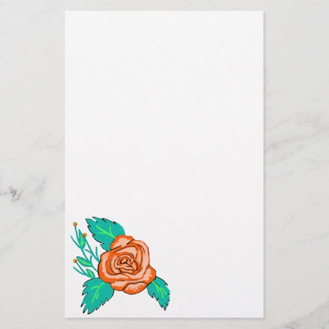 Papelería Naranja Rosa Stationery (Anverso)