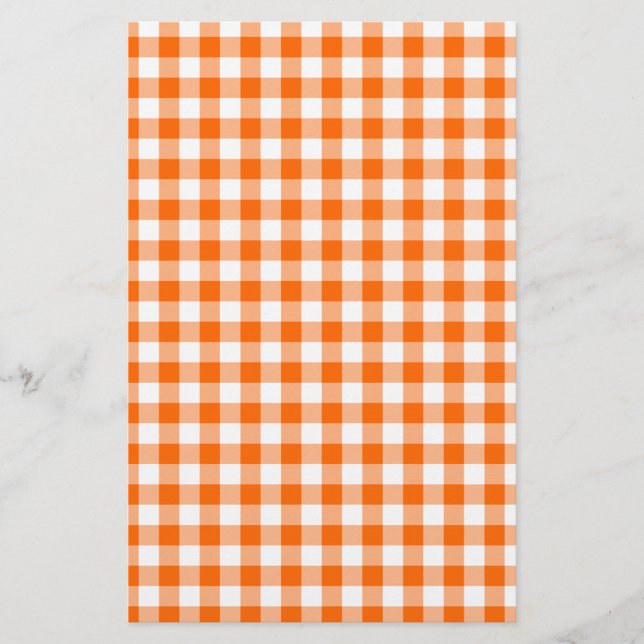 Papelería Naranja y White Gingham (Anverso)