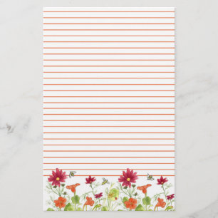 Papelería Nasturtiums Naranja de miel Cosmos Rojos Llenados