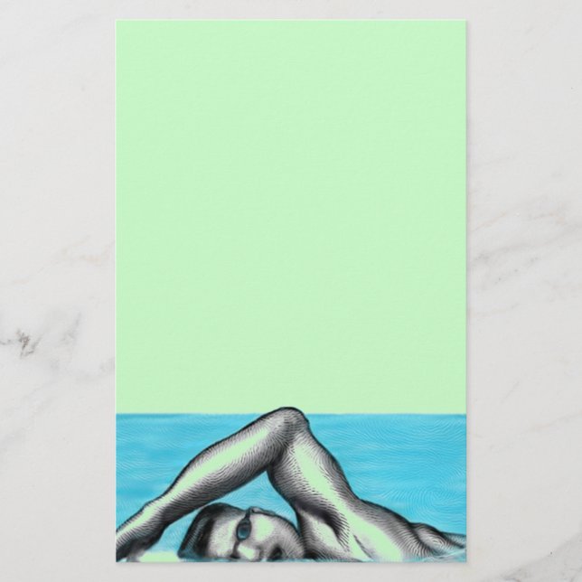 Papelería Natación estilo freestyle apoplejía (Anverso)