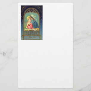 Papelería Natividad Maria que detiene al bebé Jesús
