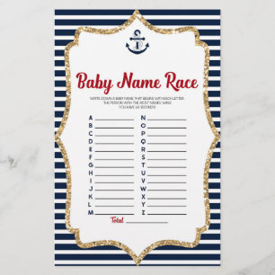 Papelería Nauta Nombre de Bebé Race Actividad de juego de Ba
