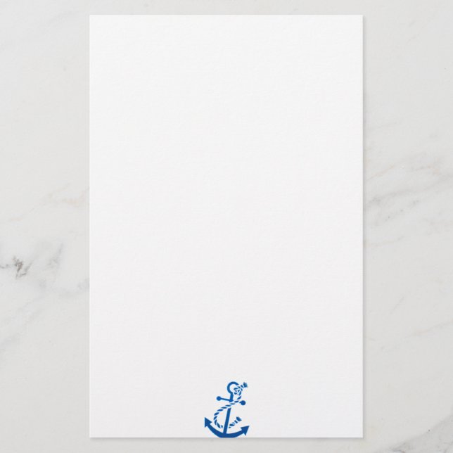 Papelería Nautical Marine tema del ancla del barco azul (Anverso)
