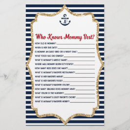 Papelería Nautical Who Knmy Baby Shower Game