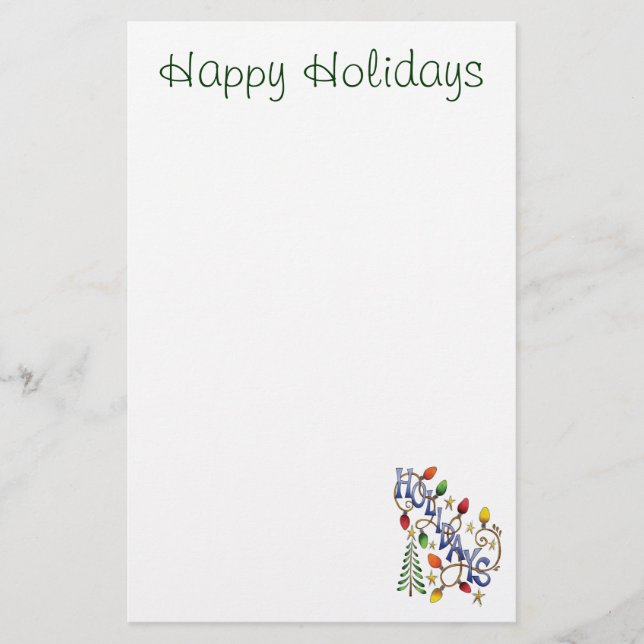 Papelería Navidad adorable, luces y estrellas con texto fest (Anverso)