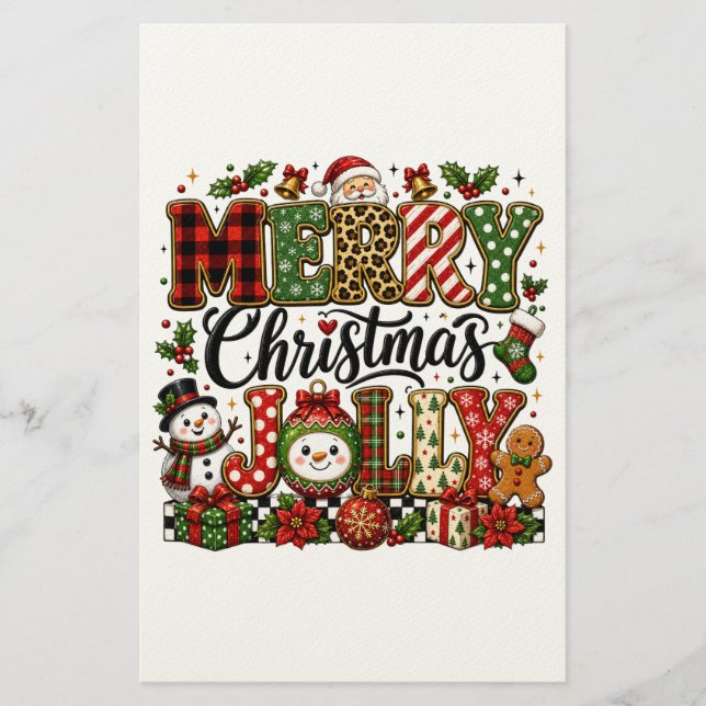 Papelería Navidad Alegre y Divertida (Anverso)