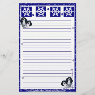 Papelería Navidad de la escama de la nieve de Basset Hound