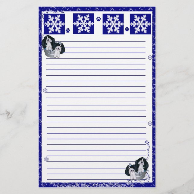 Papelería Navidad de la escama de la nieve de Basset Hound (Anverso)