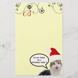Papelería NAVIDADES CAT CON Monograma GORRA SANTA CLAUS