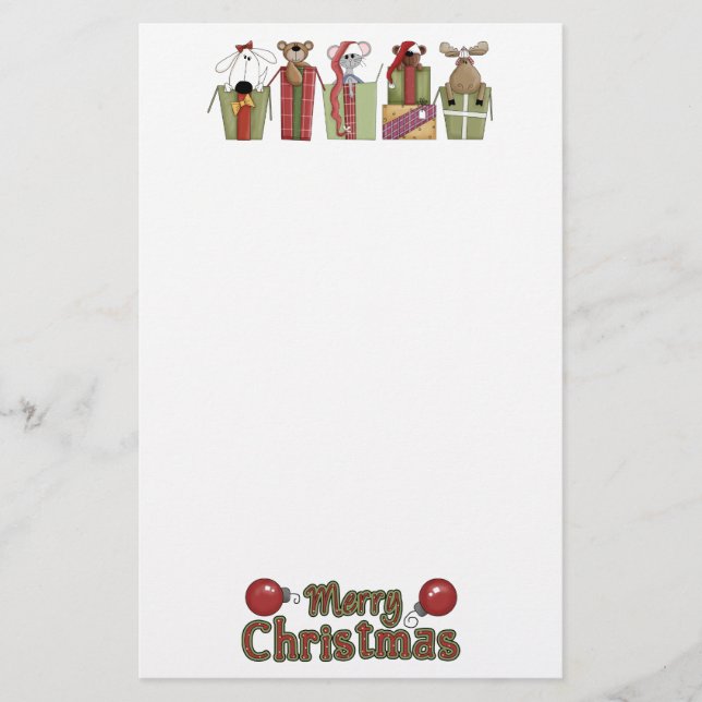 Papelería Navidades Critters Stationery (Anverso)