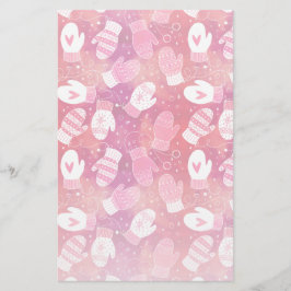 Papelería Navidades de invierno reducen el patrón en rosa