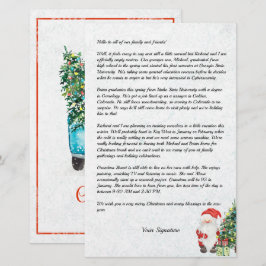 Papelería Navidades de Nieve de Santa Boletín de la familia 