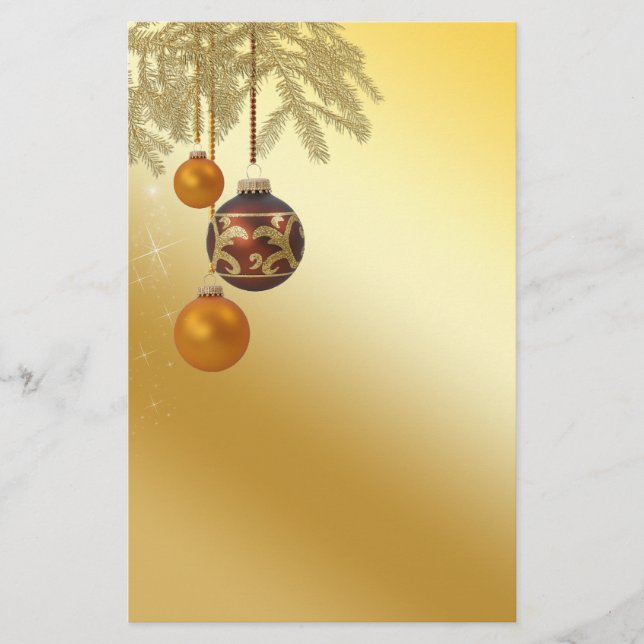 Papelería Navidades de oro elegantes (Anverso)