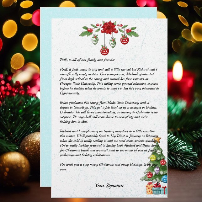Papelería Navidades de país Boletín de familia Tu texto (Subido por el creador)