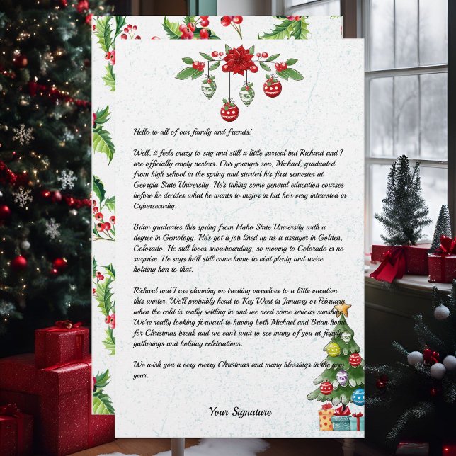 Papelería Navidades de país Boletín de familia Tu texto (Subido por el creador)