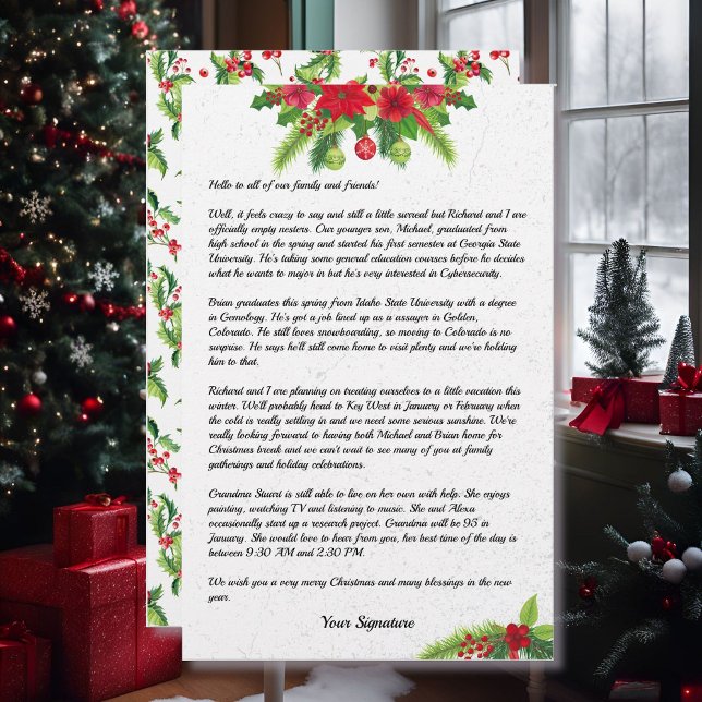 Papelería Navidades de Poinsettia Boletín de texto para la f (Subido por el creador)