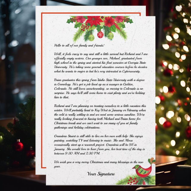 Papelería Navidades de Poinsettia Boletín de texto para la f (Subido por el creador)