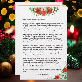 Papelería Navidades de Poinsettia Boletín familiar Tu texto 