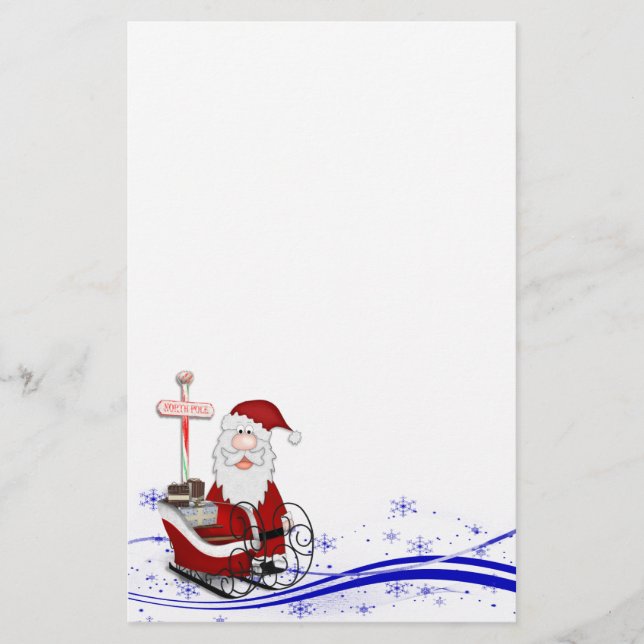 Papelería Navidades de Santa Claus y Sleigh (Anverso)