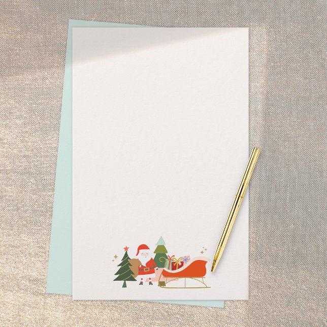 Papelería Navidades de Santa y Sleigh (cute santa with sleigh and gift stationary)