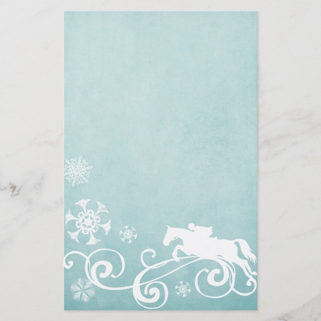 Papelería Navidades de vacaciones de caballo con copas de ni (Anverso)
