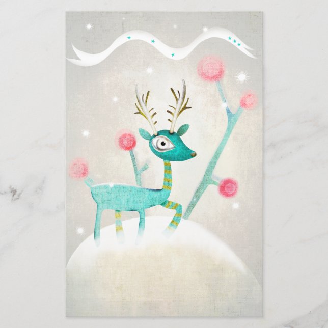 Papelería Navidades deer Stationery (Anverso)