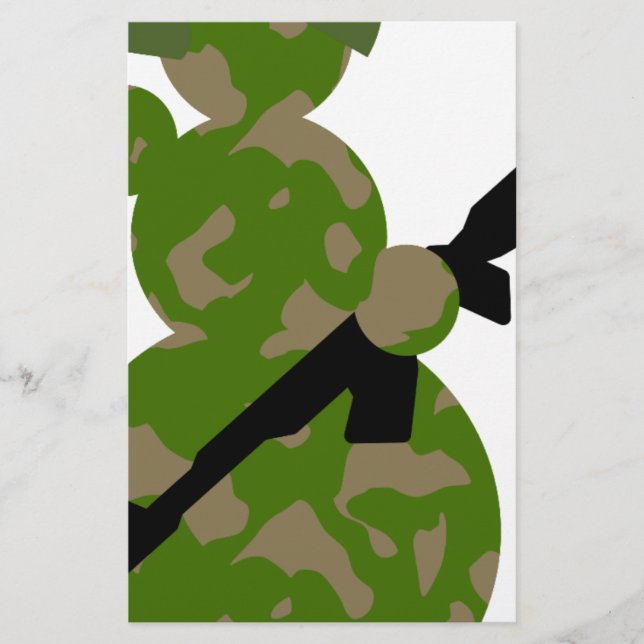 Papelería navidades del ejército de snowman (Anverso)