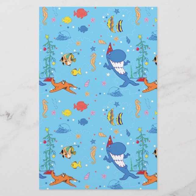 Papelería Navidades felices tiburón (Anverso)