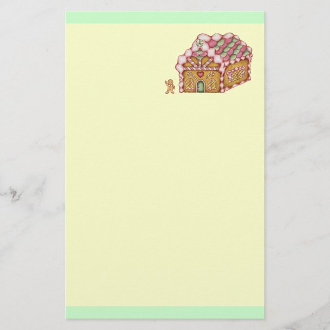 Papelería Navidades Gingerbread House Stationery (Anverso)