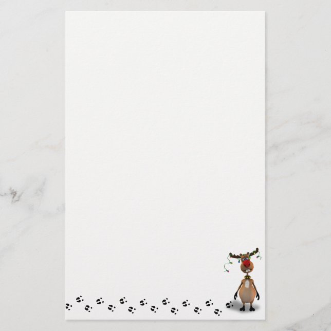 Papelería Navidades graciosos renos rojos (Anverso)