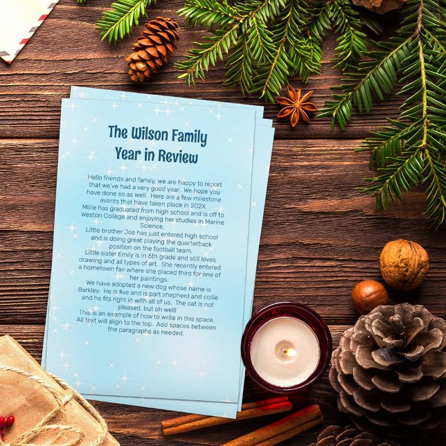 Papelería Navidades Letra Template Blue Twinkling Stars (Subido por el creador)