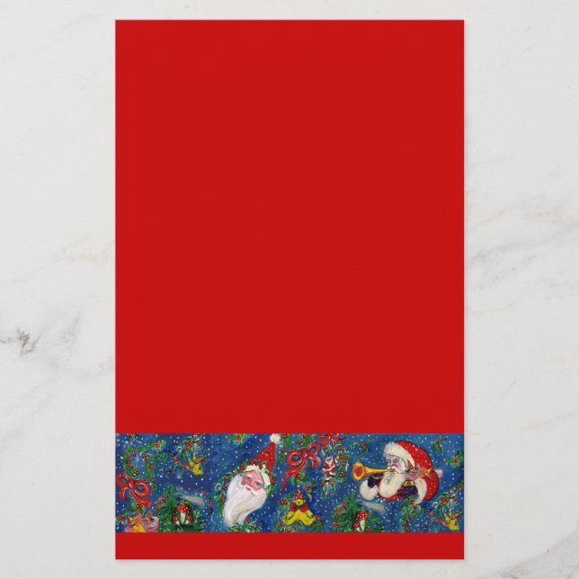 Papelería Navidades MUSICALES NOCHE / SANTA CON JUGUETES Roj (Anverso)