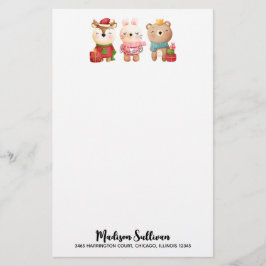 Papelería Navidades Pals: reno, oso y conejo