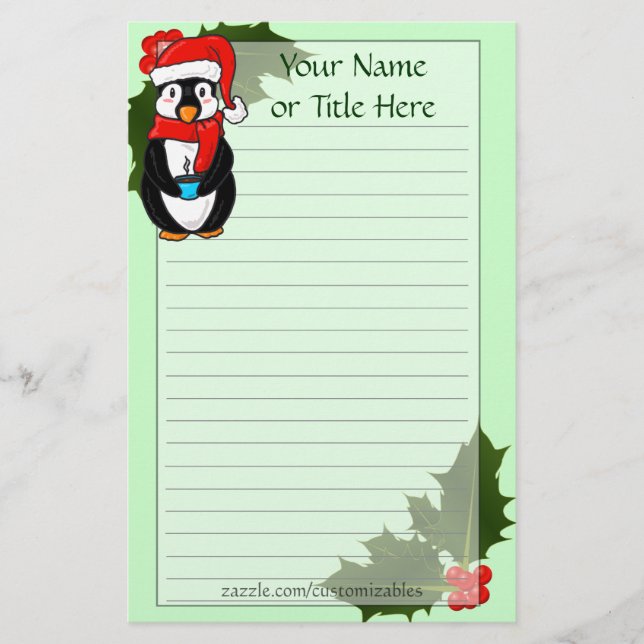 Papelería Navidades Penguin Stationery (Anverso)