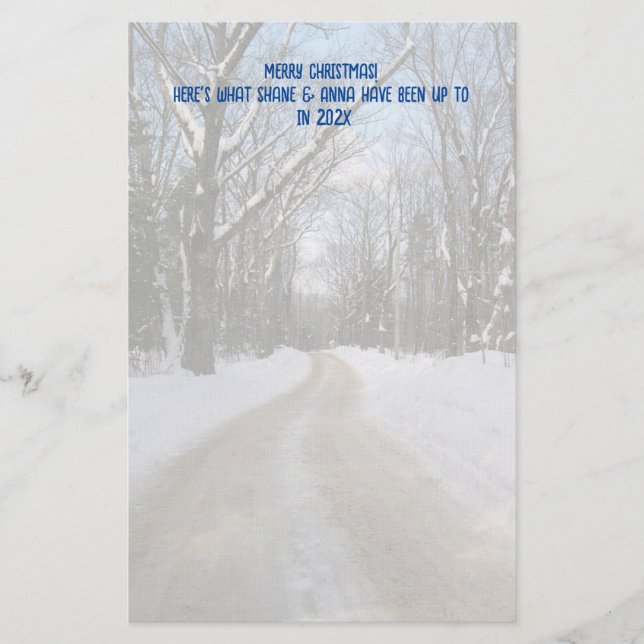 Papelería Navidades personalizados de Winter Road escriben p (Anverso)