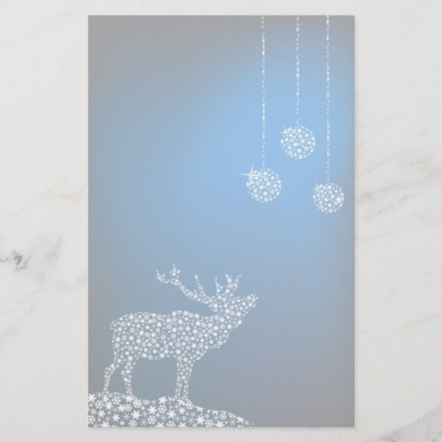 Papelería Navidades renos y estrellas (Anverso)