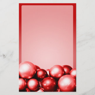 Papelería Navidades Tema Stationery Ornamentos rojos